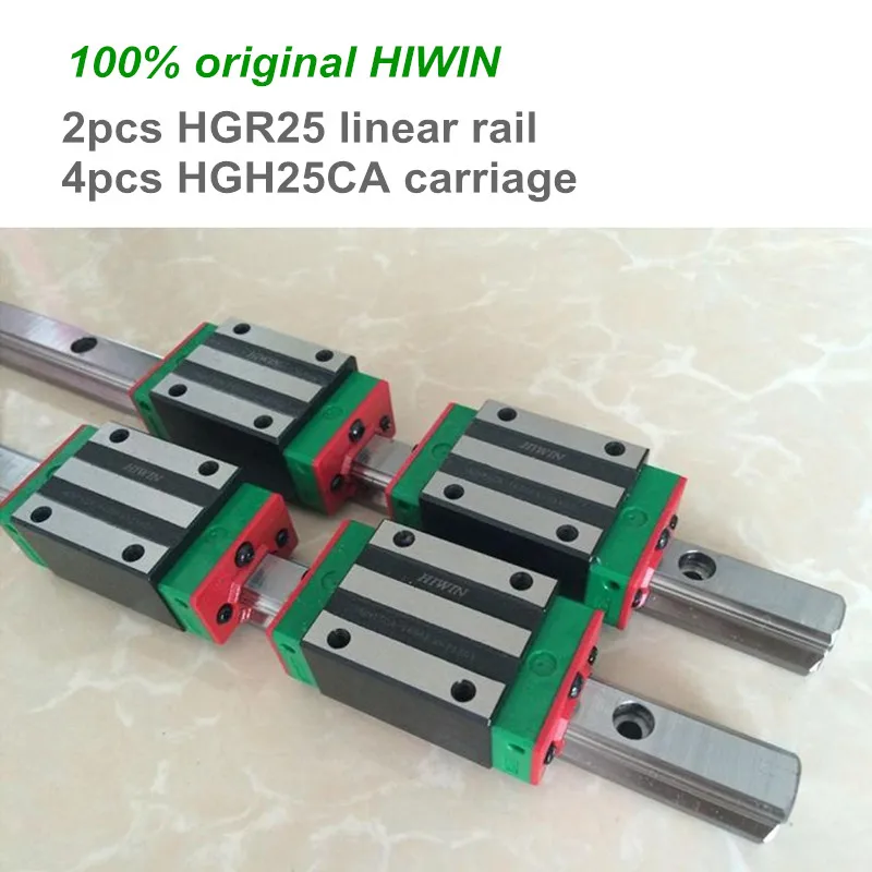 

2pcs 100% HIWIN linear guide rail HGR25 400 450 500 550mm with 4pcs of linear block carriage HGH25CA/HGW25CA CNC parts