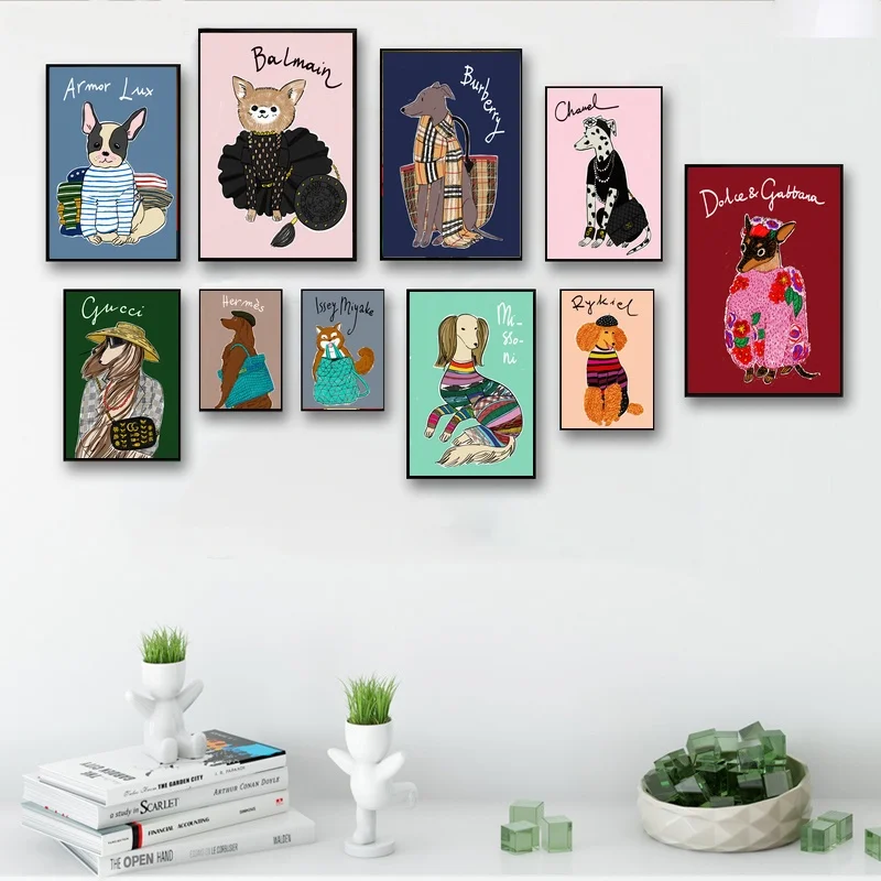 Fashion Dogs Canvas Poster Art Prints Painting Wall Picture for Children Living Room Decor
Fashion Dogs Canvas Poster Art Prints Painting Wall Picture for Children Living Room Decor