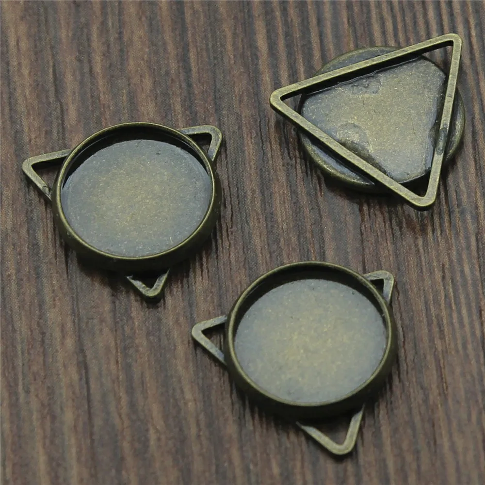 10pcs 2 Colors Fit 12mm Glass Cabochon Geometric Triangle Shape Base Setting Pendant Tray Connector For Jewelry Making
10pcs 2 Colors Fit 12mm Glass Cabochon Geometric Triangle Shape Base Setting Pendant Tray Connector For Jewelry Making