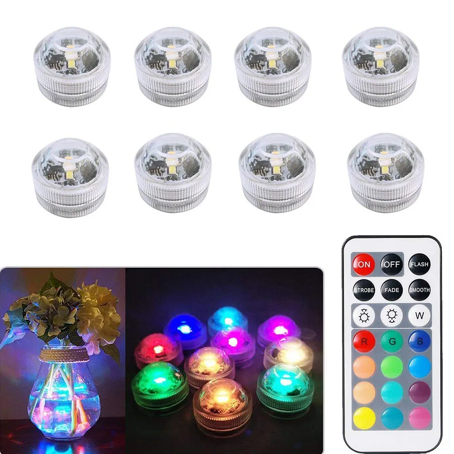 Battery Operated RGB Submersible Light LED Underwater Night Lamp Outdoor Garden Party Wedding Decoration Vase Bowl Pool Light
Battery Operated RGB Submersible Light LED Underwater Night Lamp Outdoor Garden Party Wedding Decoration Vase Bowl Pool Light