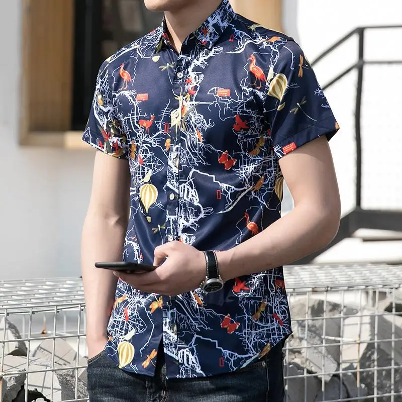 LOLDEAL Men Summer Beach Shirt Short Sleeve Large Size Floral Bird Shirt Men's Casual Slim Shirt
LOLDEAL Men Summer Beach Shirt Short Sleeve Large Size Floral Bird Shirt Men's Casual Slim Shirt