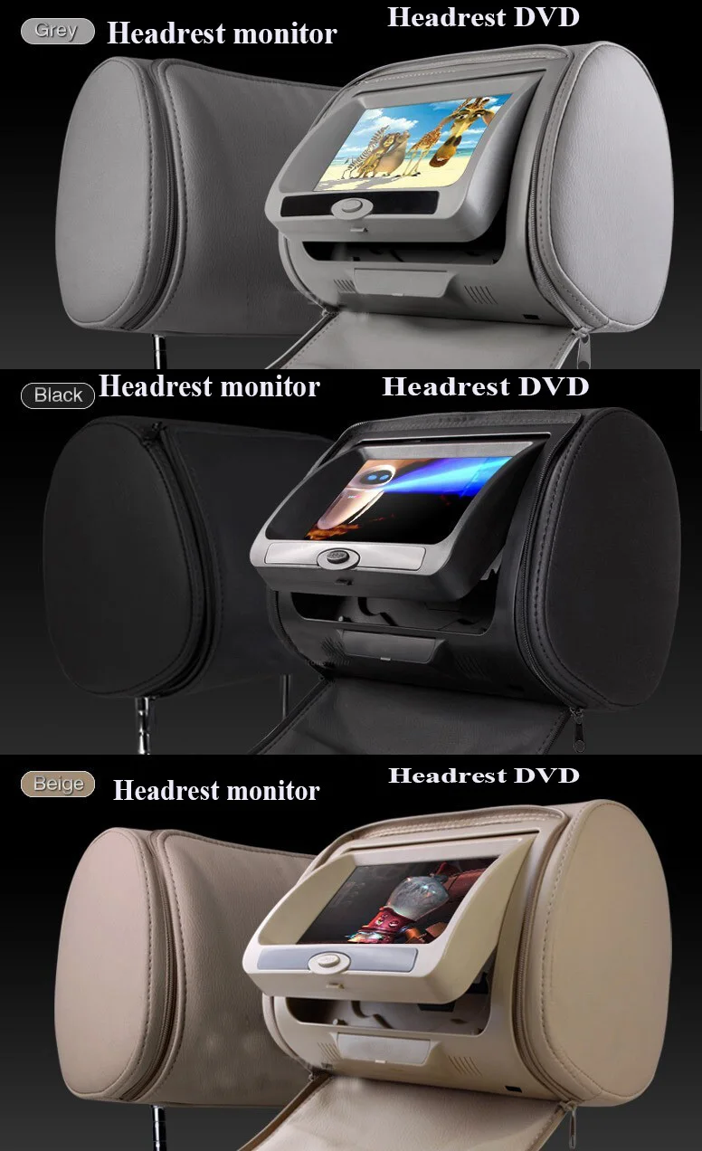 one pair 7"inch car headrest DVD player,1PC DVD player + 1PC monitor,with zipper cover,USB/SD,32 bit Game,IR,FM
one pair 7"inch car headrest DVD player,1PC DVD player + 1PC monitor,with zipper cover,USB/SD,32 bit Game,IR,FM