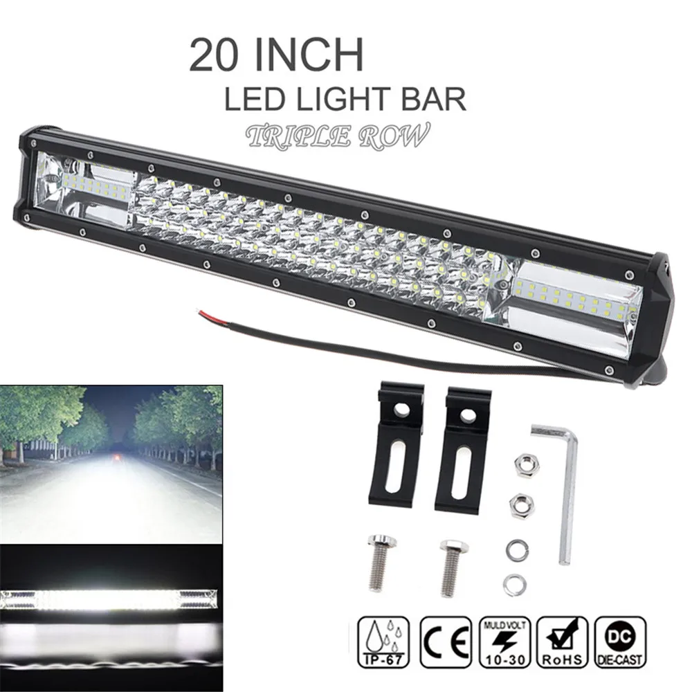 7D 20 Inch 540W Pure White 6000K Car LED Work Light Triple Row Spot Flood Combo Offroad Light Bar Auto Driving Lamp
7D 20 Inch 540W Pure White 6000K Car LED Work Light Triple Row Spot Flood Combo Offroad Light Bar Auto Driving Lamp