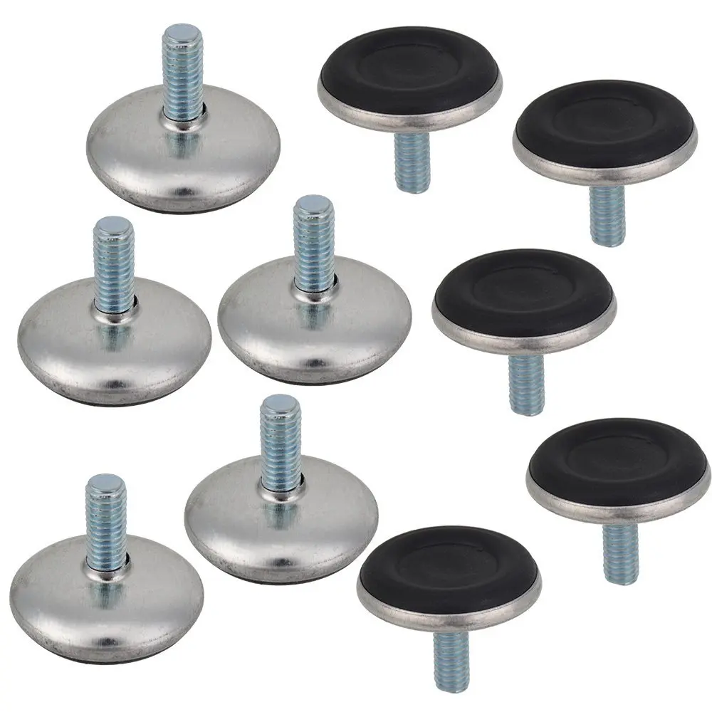 

20pcs/lot Adjustable Furniture Leg Table Leveling Feet Pad Black Base M6 x 28 6mmNylon Bumpers + Thread Stem