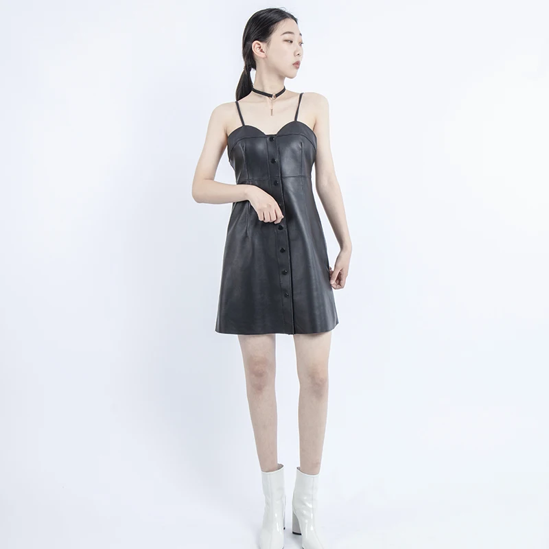 Genuine leather sexy dress Sleeveless women clothes 2021 korean Casual ladies dresses woman party night shirt black sheepskin
Genuine leather sexy dress Sleeveless women clothes 2021 korean Casual ladies dresses woman party night shirt black sheepskin