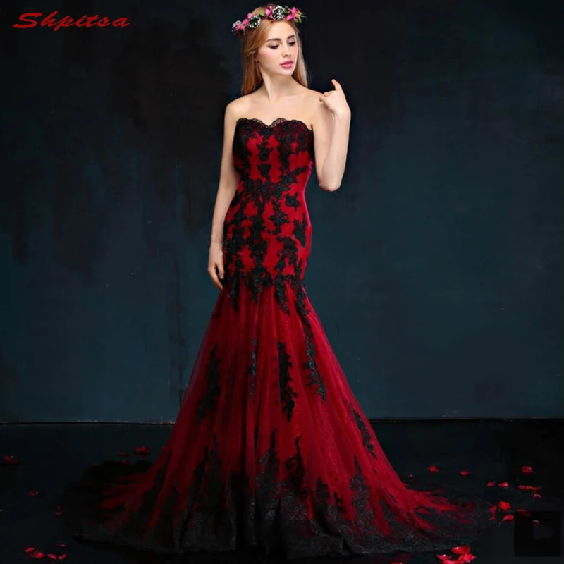 Red and Black Mother of the Bride Dresses for Weddings Beaded Mermaid Evening Gowns Groom Godmother Dresses
Red and Black Mother of the Bride Dresses for Weddings Beaded Mermaid Evening Gowns Groom Godmother Dresses
