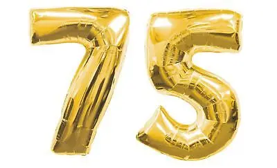 75th BIRTHDAY PARTY DECORATION kits 40 inch GIANT GOLD number 75 FOIL mylar BALLOONS Nos 7 & 5
75th BIRTHDAY PARTY DECORATION kits 40 inch GIANT GOLD number 75 FOIL mylar BALLOONS Nos 7 & 5