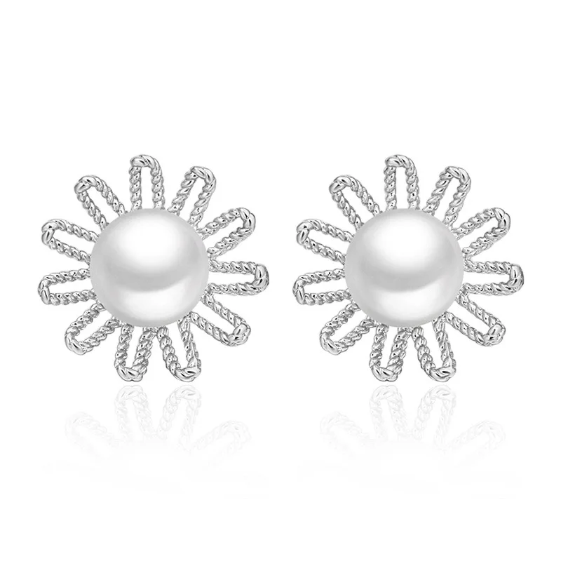 Promotion 925 sterling silver fashion sunflower pearl ladies' stud earrings women jewelry wedding gift drop shipping
Promotion 925 sterling silver fashion sunflower pearl ladies' stud earrings women jewelry wedding gift drop shipping