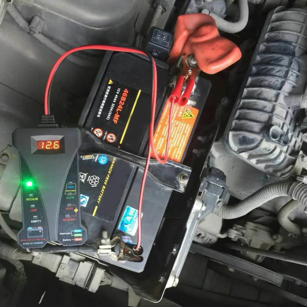 Motopower MP0514A 12V Digital Battery Tester Voltmeter Charging System Analyzer LCD Display LED Indication - Black Rubber Paint
Motopower MP0514A 12V Digital Battery Tester Voltmeter Charging System Analyzer LCD Display LED Indication - Black Rubber Paint