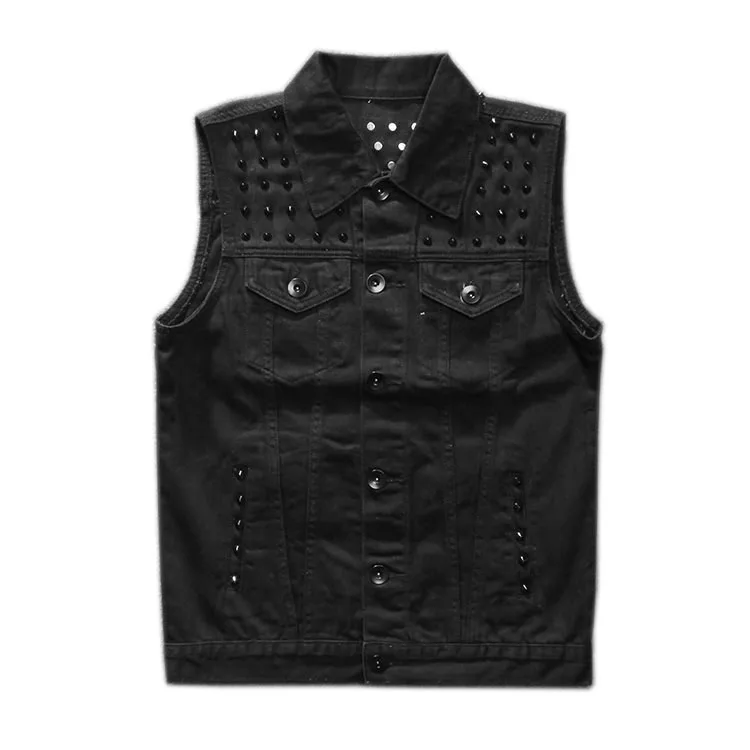 Spring Summer Autumn Vintage Denim Vest Male Black Sleeveless Jackets Men Rivet
Spring Summer Autumn Vintage Denim Vest Male Black Sleeveless Jackets Men Rivet