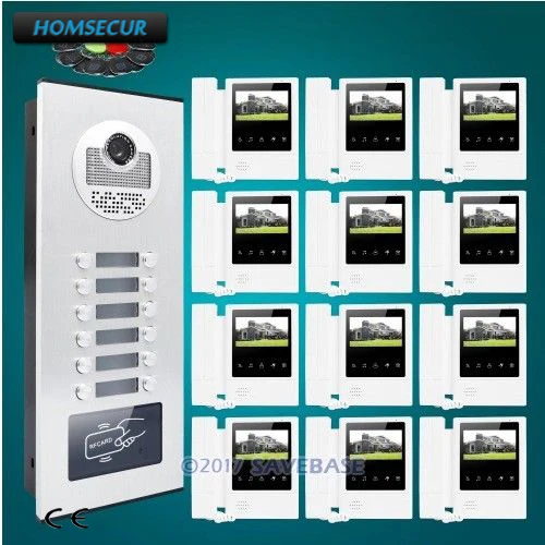 HOMSECUR 4,3 "Квартира видео и аудио умный дверной звонок + открытый мониторинг для 12 квартиры
HOMSECUR 4,3 "Квартира видео и аудио умный дверной звонок + открытый мониторинг для 12 квартиры
