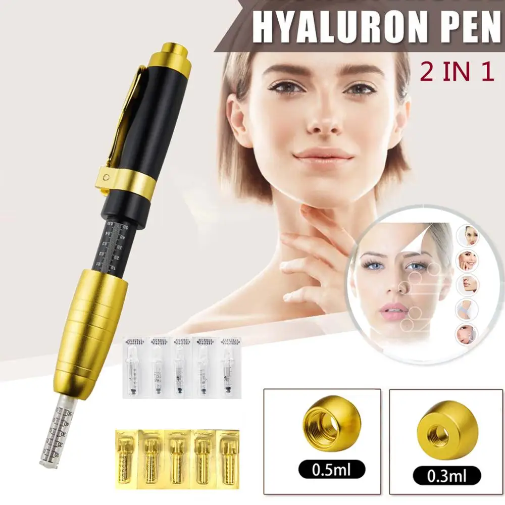 Double head Hyaluronic Acid Pen Atomizer Injection Gun Wrinkle Removal Anti aging Lifting Lip Hyaluron pen with Syringe Needle
Double head Hyaluronic Acid Pen Atomizer Injection Gun Wrinkle Removal Anti aging Lifting Lip Hyaluron pen with Syringe Needle