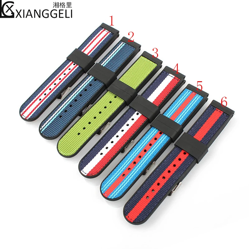 Watch accessories new silicone watch strap and nylon strap 22mm smart strap for men and women outdoor sports and leisure strap
Watch accessories new silicone watch strap and nylon strap 22mm smart strap for men and women outdoor sports and leisure strap