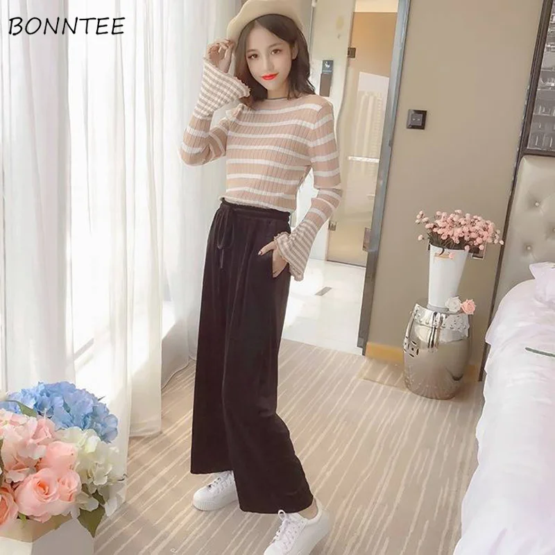 Pants Women 2020 All-match Elegant High Waist Solid Pleated Womens Wide Leg Pant Korean Loose Drawstring Females Trousers Chic
Pants Women 2020 All-match Elegant High Waist Solid Pleated Womens Wide Leg Pant Korean Loose Drawstring Females Trousers Chic
