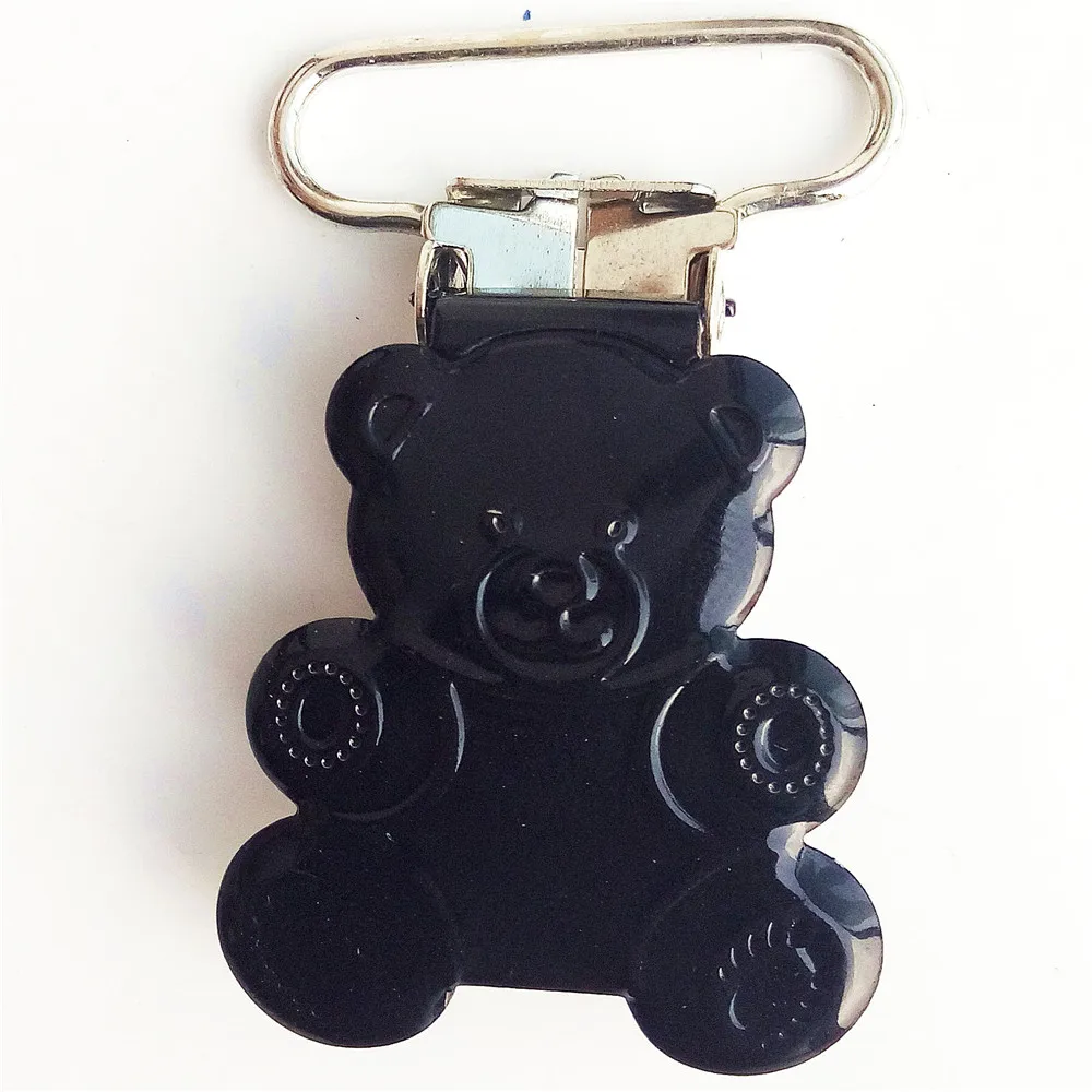 200pcs/lot 25mm baby accessories ted bear stainless pacifier clips metal black suspender clip wholesale
200pcs/lot 25mm baby accessories ted bear stainless pacifier clips metal black suspender clip wholesale