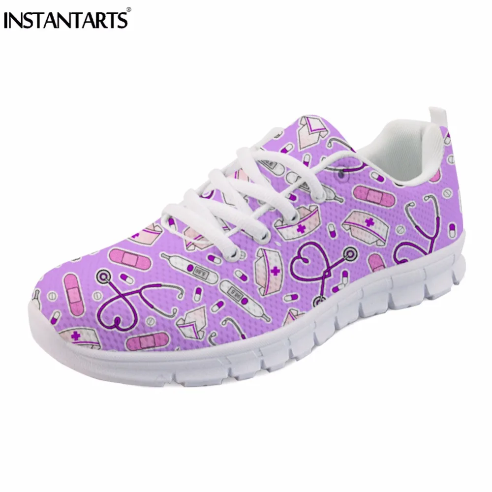 INSTANTARTS Cute Nurse Purple Print Women Mesh Lace-up Sneakers Shoes Comfortable Nursing Casual shoes Youth Girl Tenis Feminino
INSTANTARTS Cute Nurse Purple Print Women Mesh Lace-up Sneakers Shoes Comfortable Nursing Casual shoes Youth Girl Tenis Feminino