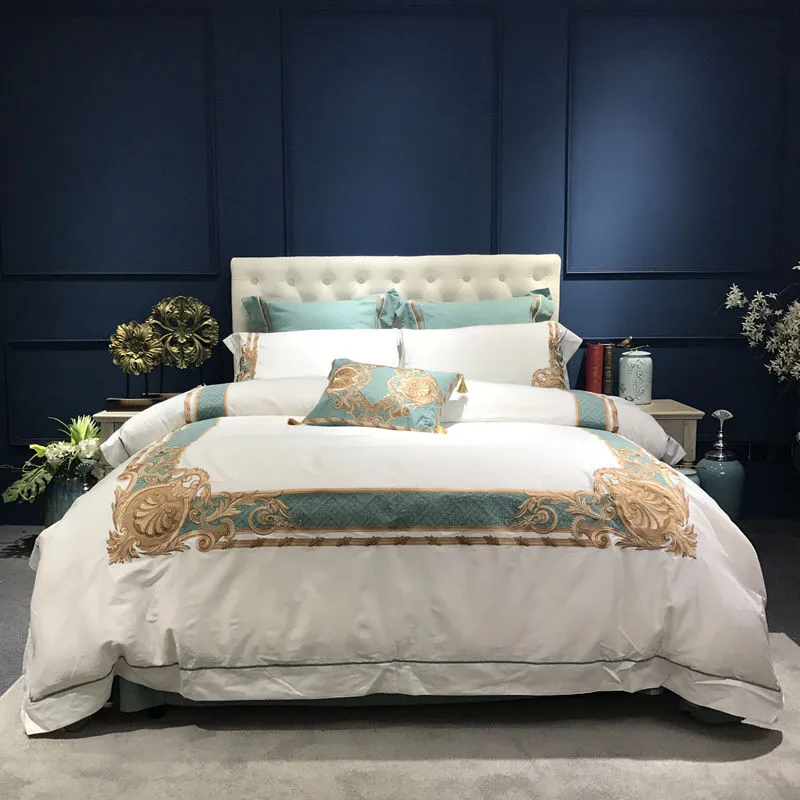 Oriental Embroidered Luxury Egyptian Cotton White Royal Bedding set Queen King size Hotel Bedding sets Duvet cover Bed sheet 38
Oriental Embroidered Luxury Egyptian Cotton White Royal Bedding set Queen King size Hotel Bedding sets Duvet cover Bed sheet 38