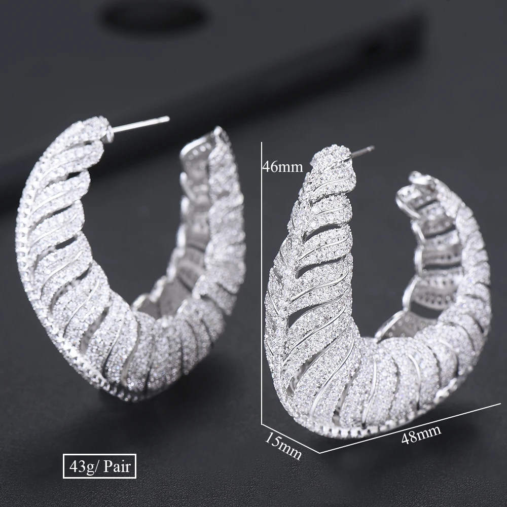 SISCATHY Luxury Big Hoop Earrings For Women Luxury Dubai African Cubic Zirconia Inlaid Statement Earrings Wedding Jewelry New
SISCATHY Luxury Big Hoop Earrings For Women Luxury Dubai African Cubic Zirconia Inlaid Statement Earrings Wedding Jewelry New