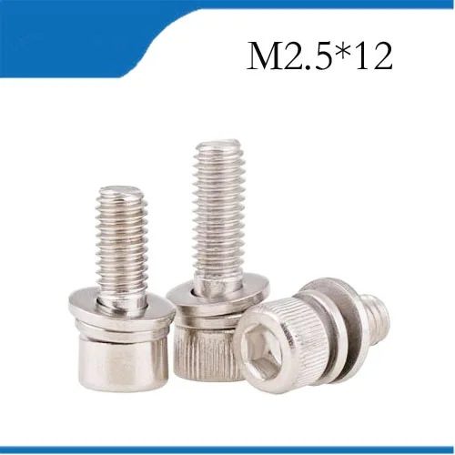 20pcs M2.5*12mm Stainless Steel Inner Hex Bolt Hexagon Socket Spring Lock Washer Assembly Screwcombination m2.5 bolts,m2.5 nails
20pcs M2.5*12mm Stainless Steel Inner Hex Bolt Hexagon Socket Spring Lock Washer Assembly Screwcombination m2.5 bolts,m2.5 nails