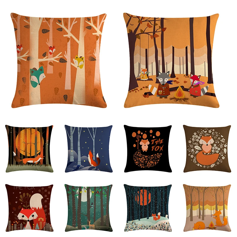 Animal Fox Pattern Cotton Linen Cushion Cover Decorative Chair Waist Square 45x45cm Pillowcase Pillow Cover Home Living ZY878
Animal Fox Pattern Cotton Linen Cushion Cover Decorative Chair Waist Square 45x45cm Pillowcase Pillow Cover Home Living ZY878