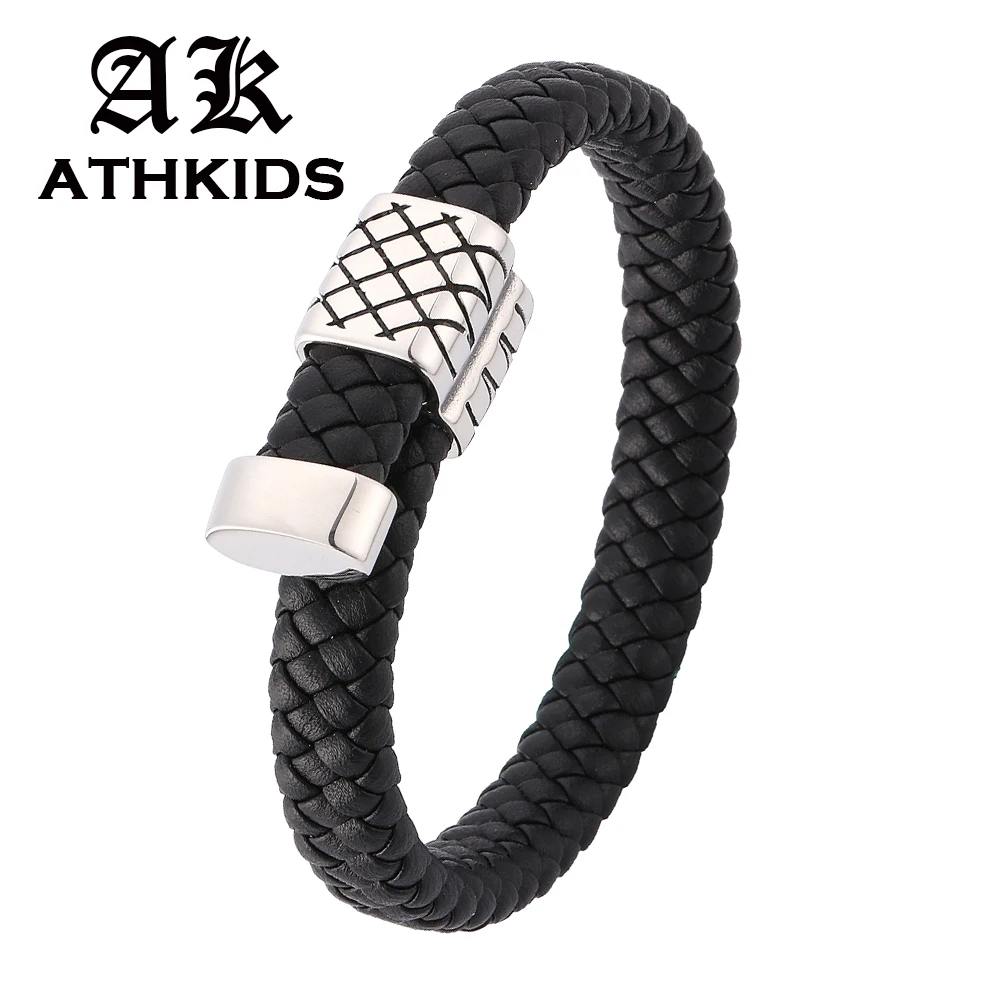 Fashion Men Jewelry Braided Leather Bracelet adjustable length Bracelet Stainless Steel Clasp Trend Male Wrist Band SP0111
Fashion Men Jewelry Braided Leather Bracelet adjustable length Bracelet Stainless Steel Clasp Trend Male Wrist Band SP0111