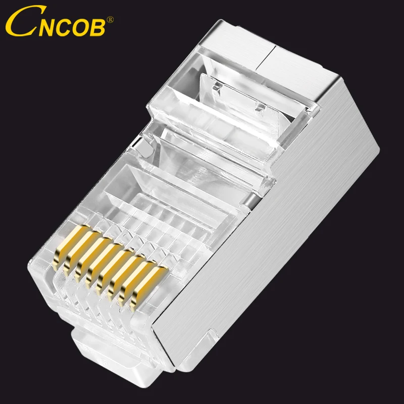 cncob cat5e Ethernet connector shielded copper shell rj45 8P8C cable plug metal shell FTP network crystal head 30pcs / 100pcs
cncob cat5e Ethernet connector shielded copper shell rj45 8P8C cable plug metal shell FTP network crystal head 30pcs / 100pcs