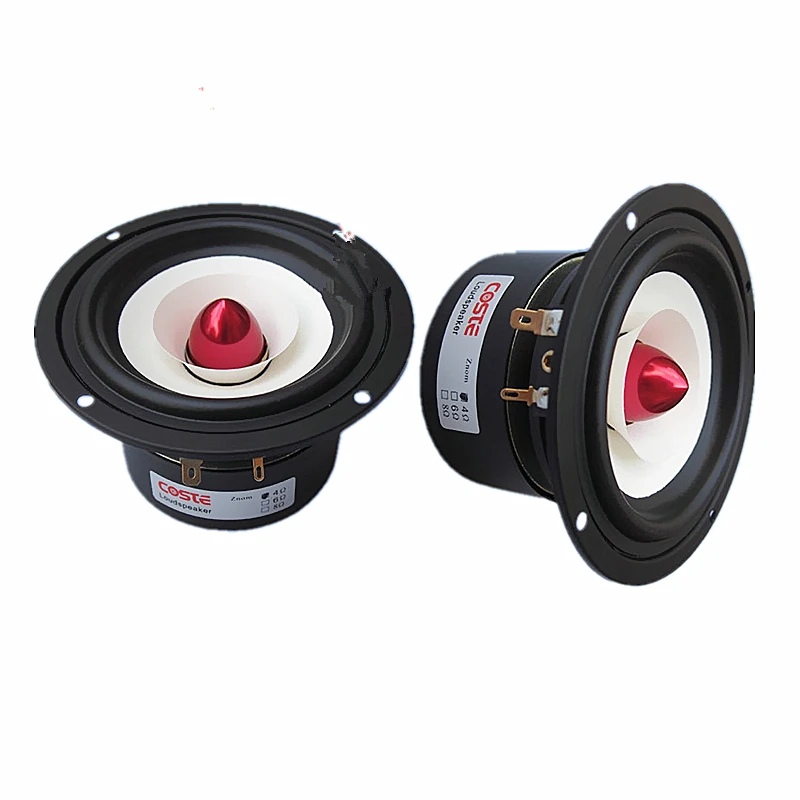 

High Performance 4inch full range speaker 1Pair Mixed Paper Cone Aluminum Bullet 4/8ohm 25W 4" full speakers