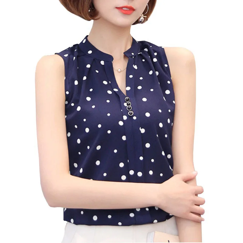 Women Spring Summer Style Chiffon Blouses Shirts Lady Casual Office Work Wear Sleeveless Stand Collar Blusas Top Feminina DF1567
Women Spring Summer Style Chiffon Blouses Shirts Lady Casual Office Work Wear Sleeveless Stand Collar Blusas Top Feminina DF1567