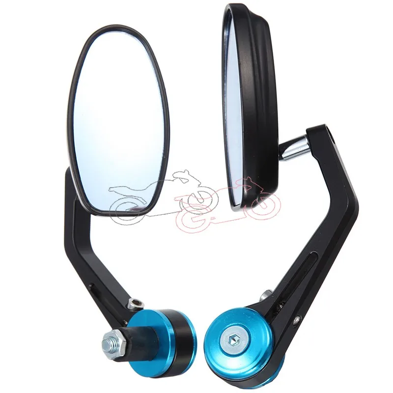 

Blue 360 Angel Adjustable Anti-Glare Aluminium Alloy Bar End Rear View Mirrors 7/8" Handlebar Side Mirror Universal For Yamaha