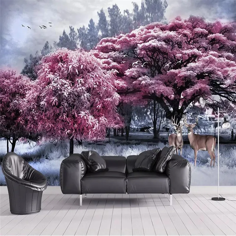 Pink forest big tree elk landscape background wall professional production mural wholesale wallpaper poster photo wall
Pink forest big tree elk landscape background wall professional production mural wholesale wallpaper poster photo wall