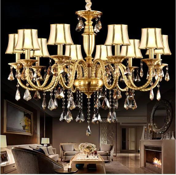 European style full copper K9 lamp, living room candle crystal LED lamp, American retro Villa lamp.
European style full copper K9 lamp, living room candle crystal LED lamp, American retro Villa lamp.