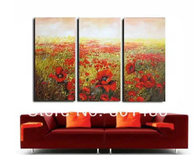 Hand Painted Red poppy field oil painting on canvas 3 panel wall art picture for modern decor drop shipping And wholesale
Hand Painted Red poppy field oil painting on canvas 3 panel wall art picture for modern decor drop shipping And wholesale
