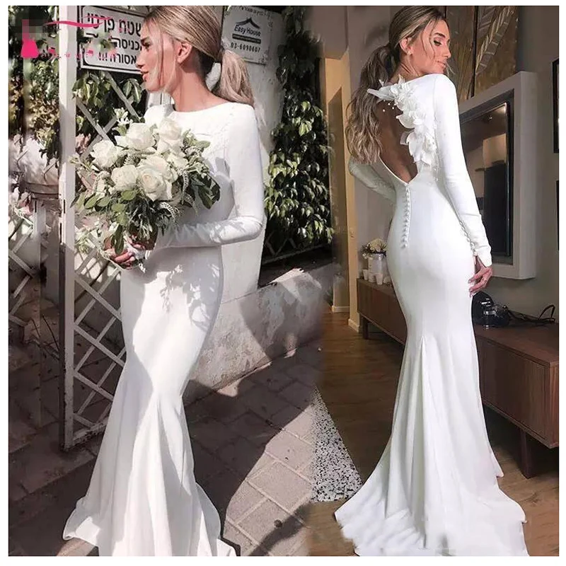 2019 White Mermaid beach Wedding Dresses Long Sleeves lORIE Mermaid Bride Gowns Sexy Open Back Floor Length Wedding Gowns
2019 White Mermaid beach Wedding Dresses Long Sleeves lORIE Mermaid Bride Gowns Sexy Open Back Floor Length Wedding Gowns