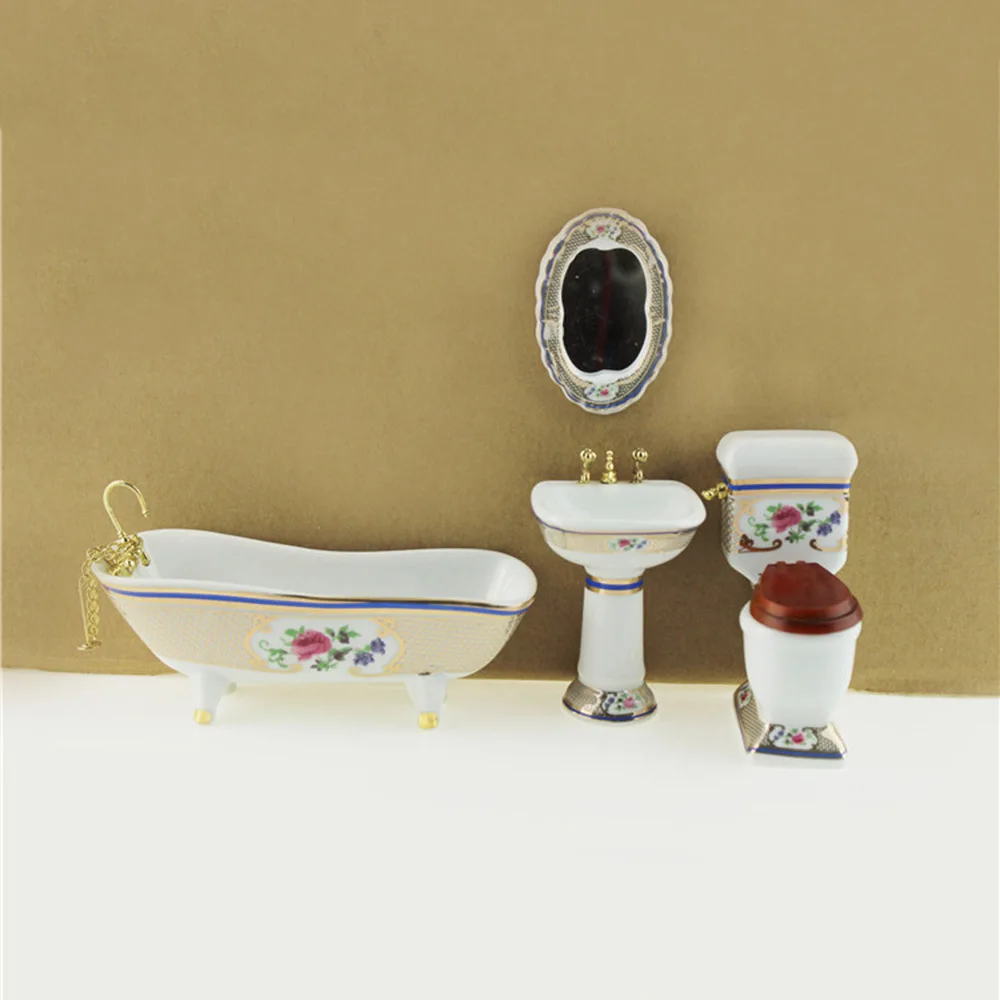 1/12 Dollhouse Miniature Accessories Mini Bathtub Mirror Toilet Washbasin Set Simulation Bathroom Model Toy for Doll House Decor
1/12 Dollhouse Miniature Accessories Mini Bathtub Mirror Toilet Washbasin Set Simulation Bathroom Model Toy for Doll House Decor