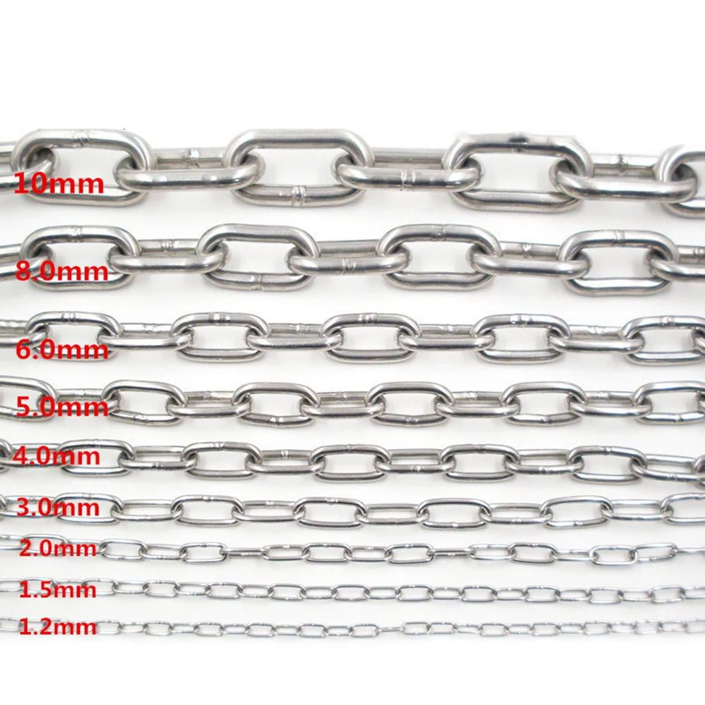 304 stainless steel chain thick iron chain pet dog chain 1.5mm/2.0mm/3.0mm/4.0mm/568mm chandelier hanging Clothes 1m iron chain
304 stainless steel chain thick iron chain pet dog chain 1.5mm/2.0mm/3.0mm/4.0mm/568mm chandelier hanging Clothes 1m iron chain
