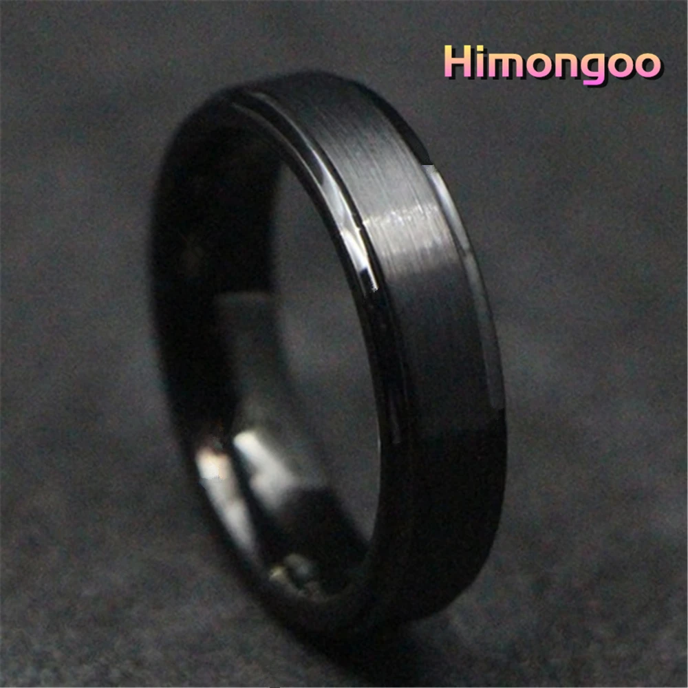 HIMONGOO 6MM Black Solid Color Men's Tungsten Carbide Ring Wedding Band Middle Brushed Engagement Anniversary Gift
HIMONGOO 6MM Black Solid Color Men's Tungsten Carbide Ring Wedding Band Middle Brushed Engagement Anniversary Gift