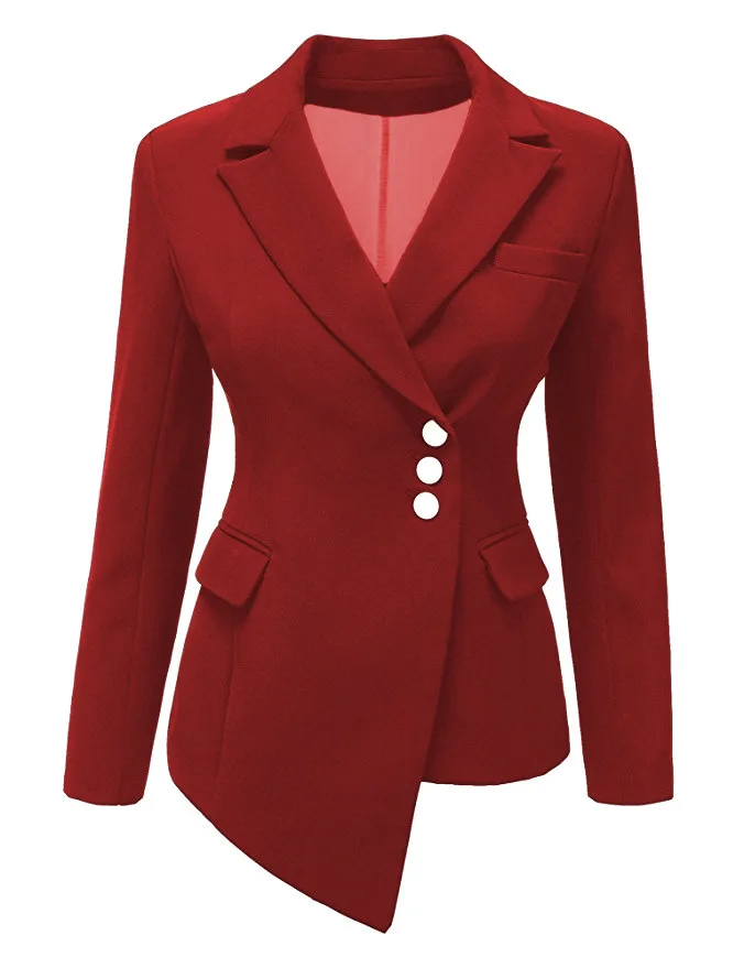 Ladies Black White Pink Yellow Grey Red Blazer Spring Autumn Women Irregular Suit Jacket Long Sleeve Woman Casual Blazer Jacket
Ladies Black White Pink Yellow Grey Red Blazer Spring Autumn Women Irregular Suit Jacket Long Sleeve Woman Casual Blazer Jacket