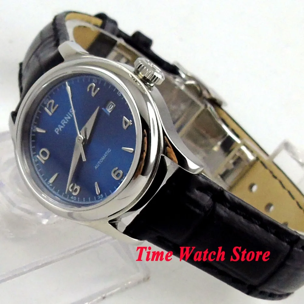 27mm Parnis lady wrist watch sapphire Royal leather bracelet steel blue dial waterproof dive pilot auto mechanical japan 1069
27mm Parnis lady wrist watch sapphire Royal leather bracelet steel blue dial waterproof dive pilot auto mechanical japan 1069