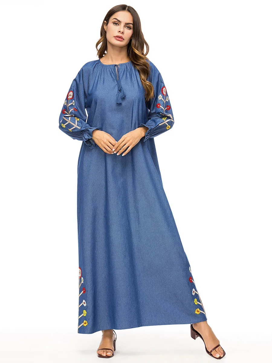 Абая Дубай для женщин длинное мусульманское платье плюс размеры исламская