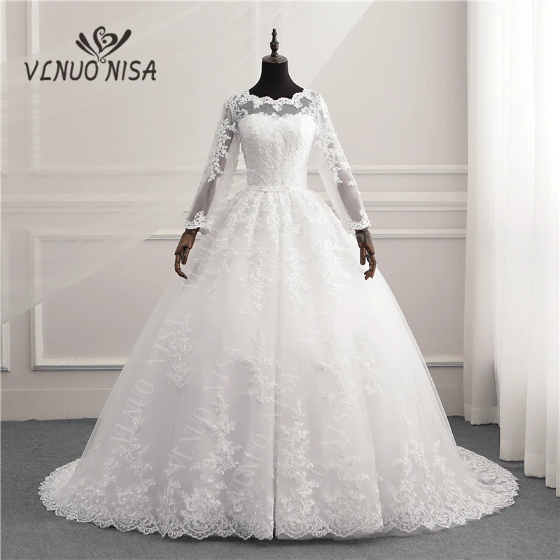 New Arrival Design Long Sleeve Vintage LACE Appliques Pure White Ivory Train Wedding Dress Elegant A-Line Vestidos De Novia 25
New Arrival Design Long Sleeve Vintage LACE Appliques Pure White Ivory Train Wedding Dress Elegant A-Line Vestidos De Novia 25