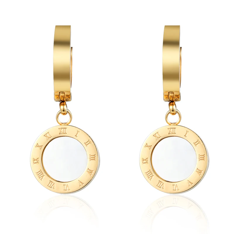 2 Sizes High Quality Stainless Steel Enamel And Shell Roman Numeral Drop Earrings For Women Gold Color Woman Jewelry Earring
2 Sizes High Quality Stainless Steel Enamel And Shell Roman Numeral Drop Earrings For Women Gold Color Woman Jewelry Earring