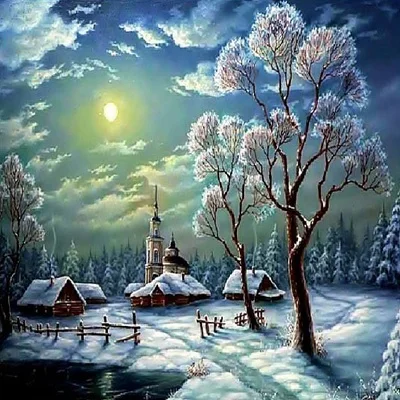 New 5D Diy diamond painting cross stitch kit square rhinestones Mosaic paste full diamond embroidery Snowy night scenic picture
New 5D Diy diamond painting cross stitch kit square rhinestones Mosaic paste full diamond embroidery Snowy night scenic picture