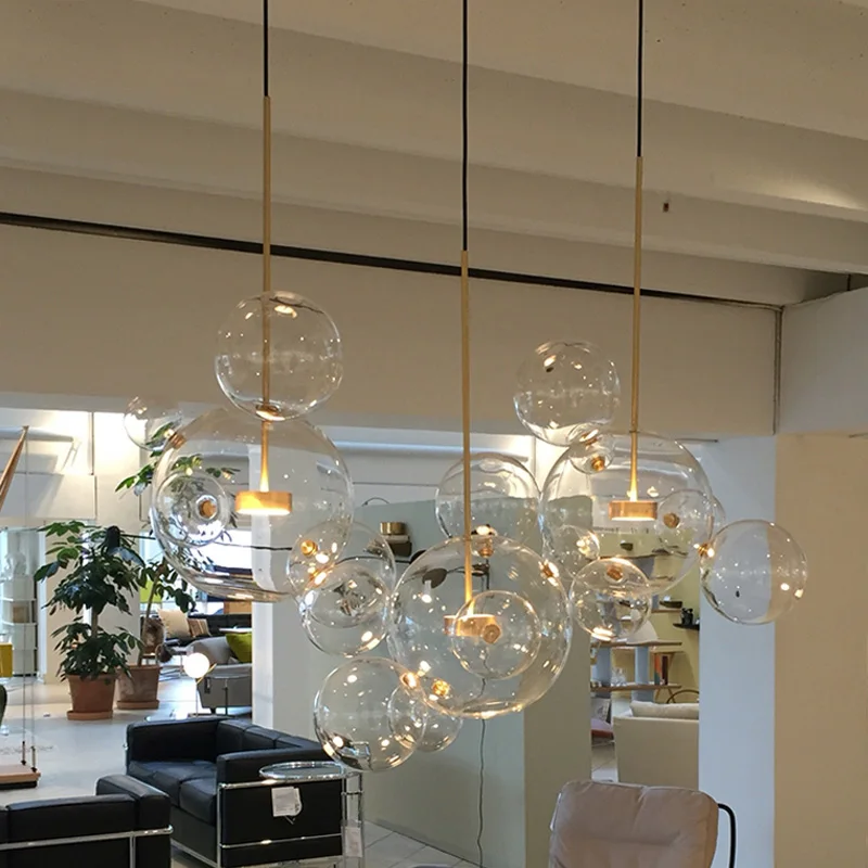 Post-Modern Personality Designer Creative Multi-Glass Ball Pendant Light Nordic Home Deco DIY Golden Bubble LED Pendant Lamp
Post-Modern Personality Designer Creative Multi-Glass Ball Pendant Light Nordic Home Deco DIY Golden Bubble LED Pendant Lamp