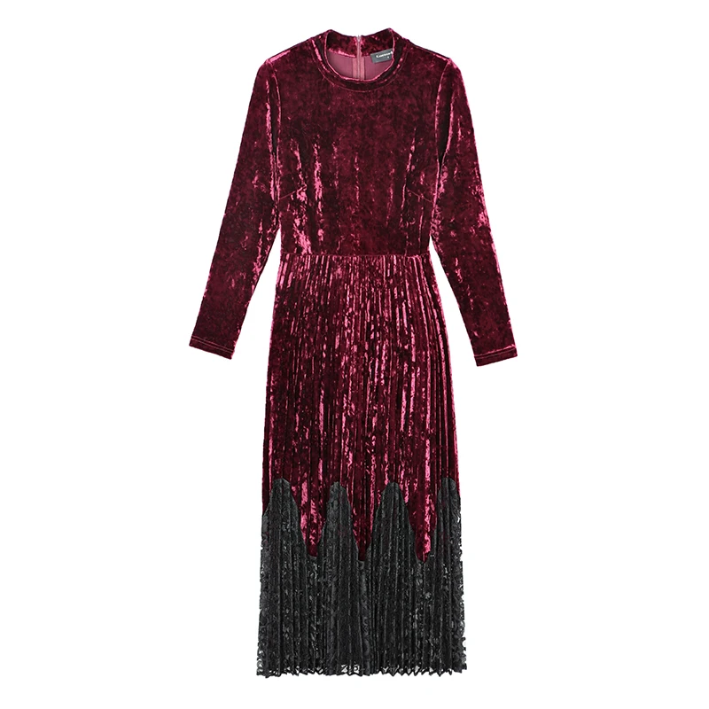 M-3XL Plus Size Women Velvet Long Dresses 2021 Autumn Winter Slim Long Sleeve Lace Patchwork Large Size Elegant Dress
M-3XL Plus Size Women Velvet Long Dresses 2021 Autumn Winter Slim Long Sleeve Lace Patchwork Large Size Elegant Dress