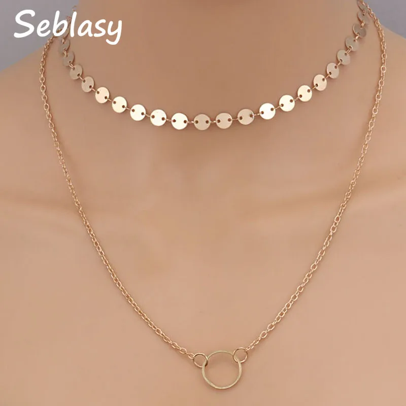 Seblasy Simple Style Bohemian 2 Color Multi Layer Small Round Circle Sequins Choker Necklaces & Pendants for Women Colares Femme
Seblasy Simple Style Bohemian 2 Color Multi Layer Small Round Circle Sequins Choker Necklaces & Pendants for Women Colares Femme