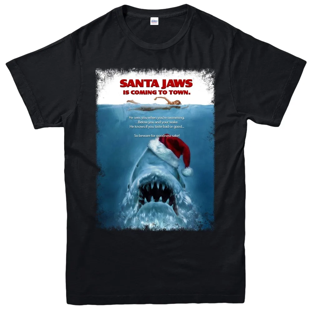 Jaws Christmas T-Shirt, Horrible Sharks Santa Xmas Festive Top Fashion 3D Letters Print Men Fashion Cotton Printed T Shirts
Jaws Christmas T-Shirt, Horrible Sharks Santa Xmas Festive Top Fashion 3D Letters Print Men Fashion Cotton Printed T Shirts
