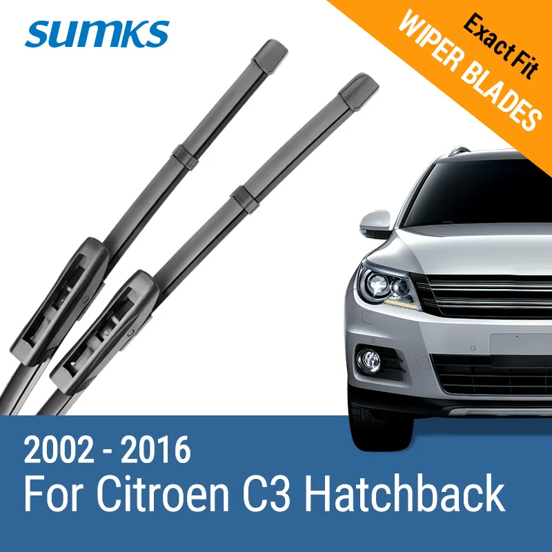 Щетки стеклоочистителя SUMKS для Citroen C3 хэтчбек 24 дюйма, 18 дюймов, 24 дюйма, 16 дюймов, с крюком/байонетным рычагом 2002 - 2016
Щетки стеклоочистителя SUMKS для Citroen C3 хэтчбек 24 дюйма, 18 дюймов, 24 дюйма, 16 дюймов, с крюком/байонетным рычагом 2002 - 2016