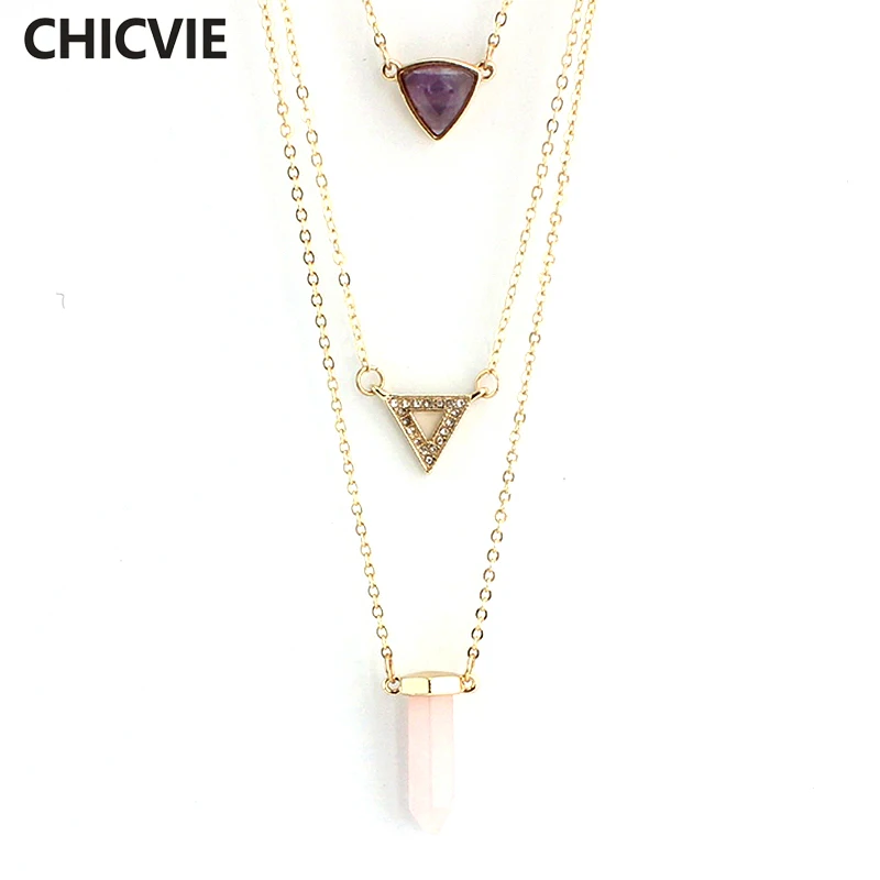 CHICVIE Natural Stone Triangle Multilayer Necklaces & Pendants For Women Girl Beautiful Trending Jewelry purple SNE160105105
CHICVIE Natural Stone Triangle Multilayer Necklaces & Pendants For Women Girl Beautiful Trending Jewelry purple SNE160105105