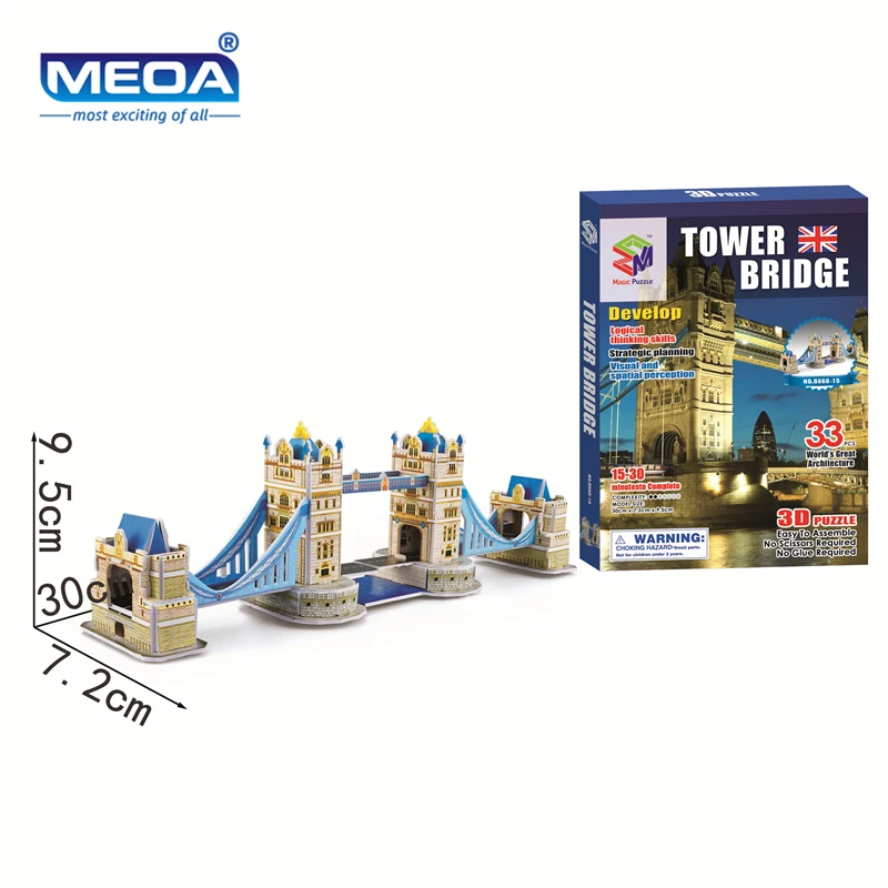 

New Arrival Toys London Bridge 3D Jigsaw Puzzle World Architecture 3D Space model Tower Bridge Puzzle Toys for Children