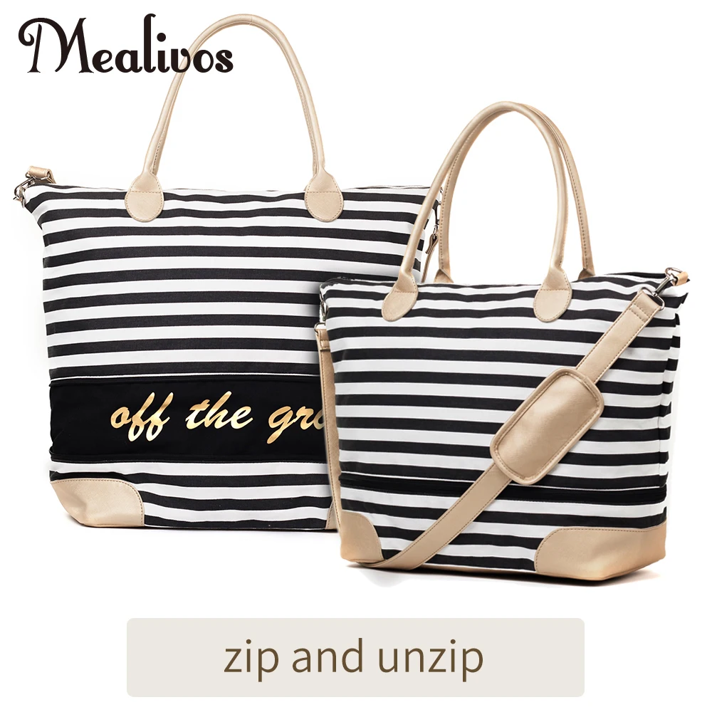 Mealivos 2017 Fashion Black Stripe and Gold Canvas Weekender Tote Bag Overnight Travel Carry On Duffel Bags OFF THE GRID
Mealivos 2017 Fashion Black Stripe and Gold Canvas Weekender Tote Bag Overnight Travel Carry On Duffel Bags OFF THE GRID